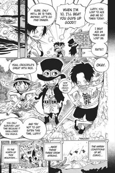 the page from one piece of an anime story, with two characters in black and white