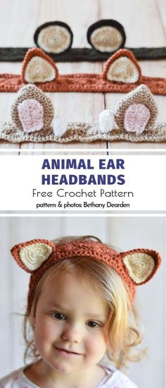 Bandeau Au Crochet, Baby Headbands Crochet, Confection Au Crochet, Crochet Headband Pattern, Crochet Simple, Crochet Animal, Crochet Diy