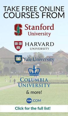 an advertisement for stanford university with the words, take free online courses from stanford university