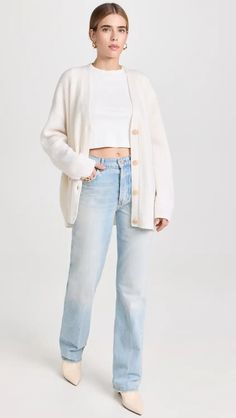 Jenni Kayne Cashmere Cocoon Cardigan | Shopbop Chic Cashmere Button-up Sweater, Chic Button-up Cashmere Sweater, Cocoon Cardigan, Jenni Kayne, Emily Ratajkowski, Anine Bing, Polished Look, Gq, Ribbed Knit