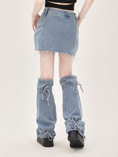 Enjoy timeless style with this cute distressed denim mini skirt and leg warmers set. The skirt features shorts underneath for coverage, making it the perfect choice for any occasion. Wear the skirt and leg warmers together or separately for a versatile look. The distressed denim material is paired best with a crop top for a casual, everyday look.
Gender: WomenMaterial: Denim, Polyester, CottonLength: Above Knee / MiniWaist: High-Waist Trendy Cotton Denim Skirt For Winter, Trendy Winter Cotton Denim Skirt, Winter Y2k Style Mini Skirt, Trendy Denim Skirt For Winter, Y2k Style Fitted Leg Warmers, Trendy Stretch Bottoms Over The Knee, Trendy Stretch Knee-length Bottoms, Trendy Spring Bottoms Over The Knee, Trendy Over-the-knee Spring Bottoms