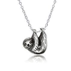 PRICES MAY VARY. 💖 Design: A cute animal necklace from the sloth collection.Made with 925 sterling silver plus oxidation process,classical,cute and fashion.It's fit any occasion. 💖 Material: 925 sterling silver sloth necklace ,hypoallergenic,tarnish resistant,nickel-free,lead-free,cadmium-free,suitable for long-term wear,not contain any allergic element. 💖 Size: The sloth pendant:0.52 inch *0.56 inch, chain Length:18 +2 inch extension chain.Packaging: 1x animal necklace; 1 x polishing cloth a