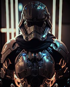 a man dressed in futuristic armor and helmet