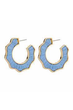 Darby Hoop Earrings Light Blue - Mignonne Gavigan - Color Game Blue Hoop Earrings For Spring, Trendy Blue Hoop Earrings For Spring, Chic Blue Jewelry For Summer, Chic Blue Summer Jewelry, Elegant Blue Hoop Earrings For Summer, Mignonne Gavigan, Color Games, Accessories Jewelry Earrings, Scarf Jewelry