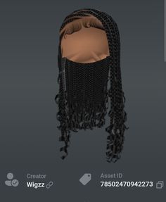 an image of a wig with braids on it's sides and the top part of