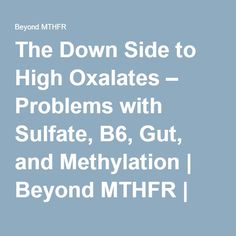 The Down Side to High Oxalates – Problems with Sulfate, B6, Gut, and Methylation | Beyond MTHFR | Optimizing Genes, Changing Lives Gut Problems, Low Oxalate, Functional Nutrition, Genetically Modified Food, Healthy Probiotics