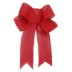 a large red bow on a white background