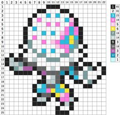 a cross stitch pattern with an image of a cat on it's face and numbers