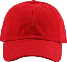 Pre-washed Cotton Baseball Cap With Curved Bill, Basic Cotton Baseball Cap, Washed Cotton Baseball Cap, Washed Cotton Baseball Cap With Curved Bill, Cotton Curved Bill Baseball Cap, Classic Red Cotton Hat, Washed Cotton Baseball Cap With Curved Visor, Solid Cotton Six-panel Baseball Cap, Solid Color Cotton Six-panel Baseball Cap