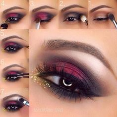 13 Makeup Tutorials For Brown Eyes!!!! Red Smokey Eye, Make Up Designs, Black Eye Makeup, Red Eye Makeup, Simple Everyday Makeup, Everyday Makeup Tutorials, Smokey Eye Makeup Tutorial, Smink Inspiration, Eye Makeup Steps