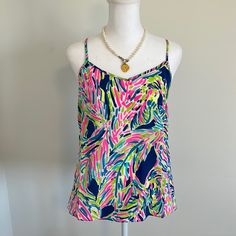 Adorable Lilly Pulitzer Silk Camisole Nwt Size Xxs 100% Silk 15” Pit2pit 19” Length Down Back Pink Cami Camisole For Vacation, Pink Tank Top For Vacation, Pink Cami Tops For Beach, Pink Camisole Top For Beach, Pink Camisole Top For The Beach, Pink Spaghetti Strap Top For Vacation, Multicolor Stretch Cami Top, Stretch Multicolor Cami Top, Multicolor Camisole Tops For Beach