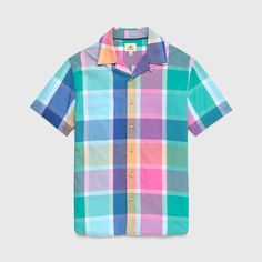 Product Description: Joey Oversized Check Camp Collar Shirt Our Joey shirt is known for its standout prints, and the latest is no exception. Printed in a colorful oversized check pattern that offers just the right amount of boldness. Designed in super soft 100% cotton with breathability for hot days. Features a button-front, spread collar, and scooped hem. Looks great buttoned over structured bottoms or worn open with board shorts Product Details: Color: Multi Combo Left Chest Pocket Camp Collar Scooped Hem Light Weight & Comfortable Fabric Surfside Signature Patch Materials: 100% Cotton Fabric Care: Machine Wash Cold With Like Colors Tumble Dry Low Heat Sizing Info: Fits True to Size Colorful Relaxed Fit Cotton Shirt, Multicolor Collared Cotton Camp Shirt, Colorful Casual Cotton Shirt, Cotton Shirt With Camp Collar In Multicolor Print, Casual Multicolor Cotton Camp Shirt, Plaid Camp Collar Tops With Relaxed Fit, Casual Multicolor Collared Shirt, Multicolor Relaxed Fit Collared Shirt, Multicolor Relaxed Fit Short Sleeve Shirt