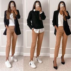 office outfit woman dress ideas - casual winter outfit Office Casual Outfit, Office Outfits Women, Business Casual Outfits For Work, Mode Casual, Brown Pants