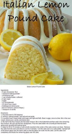 a cake with white icing and lemons on top is shown in this recipe