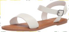 Amazon Essentials Women's Two Strap Buckle Sandal Sandals Outfit Summer, Ankle Strap Sandals Flat, Saltwater Sandals, Sandals Outfit, Buckled Flats, Amazon Essentials, Buckle Sandals, Cute Sandals, White Sandals