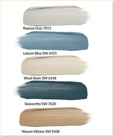 the different shades of paint that are available in various colors and sizes, including blue, white