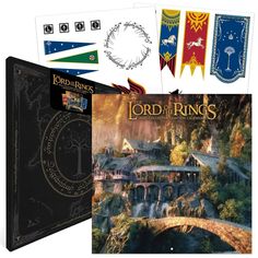 an image of the lord of the rings binder with its cover open and some other items