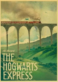 the hogwart's express poster hangs on the wall