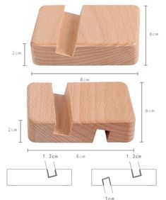 two pieces of wood are shown with measurements for each piece, and the other part is made out of wood