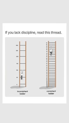 a ladder is shown with the words if you lack discipline, read this thread