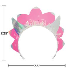 a pink flower headband with sequins on it