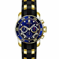 Invicta Men's 'Pro Diver' Quartz Stainless Steel and Silicone Watch, Color:Black (Model: 21929) Get free FedEx 2 Day Delivery shipping for a limited time! Brand Invicta Model number 21929 Part Number 21929 Model Year 2011 Item Shape Round Dial window material type? Synthetic sapphire Display Type Analog Clasp Buckle Ca Invicta Pro Diver, Mens Invicta Watches, Watch Review, Chronograph Watch Men, Branded Gifts, Blue Plates, Luxe Gifts, Luxury Gifts, Affordable Luxury