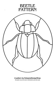 the beetle pattern is shown in black and white, as well as an oval frame