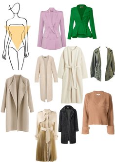 Best Jackets For Inverted Triangle, Inverted Triangle Outfits Sweater, Inverted Triangle Outfits Classy, Inverted Triangle Jacket, Jacket For Inverted Triangle, Outfit Ideas For Inverted Triangle Shape, Inverted Triangle Outfits Ideas