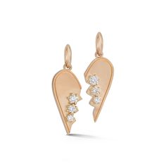 Good things come in two's! Sold separately or as a pair, our Friendship Heart Charms are handcrafted in 18-karat gold and feature 3 round, brilliant-cut diamonds on each charm. This modern interpretation of the classic best friend style, is sure to become a lasting memory that will be a staple in your stack for years to come. Personalized engravings will be displayed on the back of the charms making the perfect sentimental gift for any type of BFF's. Pair your friendship charm with delicate chai Friendship Heart, Stacked Diamond Bands, Diamond Chain Necklace, Bespoke Engagement Ring, Heart Necklace Diamond, Our Friendship, Heart Shaped Diamond, Gold Ring Stack, Diamond Chain