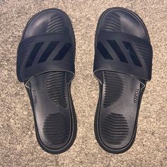 Men’s Adidas Alphabounce Slides Size 12, Black On Black. These Were Never Worn Outside Of The House And Are Nearly Like Brand New. They Feature: Padded Strap Lining Plush Bounce Sole Unit Provides Comfort Cushioning Textured Footbed To Reduce Foot Slippage Adjustable Velcro Strap For A Custom Fit Adidas 3-Stripe Branding Any Questions, Plz Don’t Hesitate To Ask!! Black Adidas Slides With Logo, Black Adidas Logo Slides, Adidas Black Slides With Logo, Adidas Black Sporty Slides, Sporty Black Adidas Slides, Adidas Black Slides For Sports, Black Sports Slides, Black Sporty Slip-resistant Slides, Adidas Non-slip Black Slides