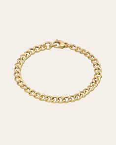 14k yellow gold large curb link chain bracelet perfect by itself or stacked. Links: Approx. 5mm(W) by 7mm(H) Length: 7" Weight: 7'' is approx. 3 grams Standard Production: 6-9 business days Rush Order Production: 3-5 business days Shipping: Select shipping method at checkout. Shipped from our L.A. Studio. Everyday Yellow Gold Cuban Link Bracelets, Classic Cuban Link Gold Chain Bracelet For Everyday, Classic Cuban Link Bracelet With Oval Links As Gift, Classic Cuban Link Bracelet With Oval Links For Gifts, Everyday 14k Gold Cuban Link Chain Bracelet, Everyday Yellow Gold Cuban Link Bracelet, Classic Cuban Link Bracelet With Curb Chain For Everyday, Everyday Yellow Gold Cuban Link Bracelet, Tarnish Resistant, Everyday 14k Gold Cuban Link Bracelet