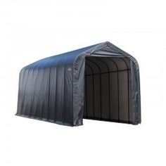 ShelterLogic 16x36x16 Peak Style Shelter, Gray Contemporary Sheds, Bulk Storage, Portable Garage, Pony Wall, Small Tractors, Ultimate Garage, Shelter Design, Sheds For Sale, Frame Fabric