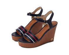 Tommy Hilfiger Kihlan | 6pm Tommy Hilfiger Sandals, Tan Wedge Sandals, Trendy Womens Shoes, Hilfiger Shoes, Tommy Hilfiger Shoes, Cork Wedges Sandals, Tommy Hilfiger Women, Comfortable Sandals, Stand Tall