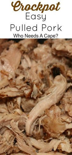 pulled pork is cooked in the crockpot and ready to be served for dinner