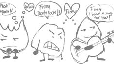 two cartoon characters are playing guitar and singing with speech bubbles above their heads that read, not many do't they love a song for you?