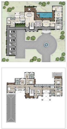 an aerial view of the floor plan for a house with swimming pool and hot tub