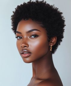 A TWA with tightly defined curls, offering a neat and polished look. Great for showcasing natural hair texture. Natural Twist Hairstyles Short, Afro Hairstyles For Women, Natural Twist Hairstyles, African Natural Hair, Big Chop Natural Hair, Twa Styles, Natural Twist