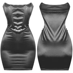 two dresses that are black and white, one has a high neckline on the back