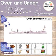 an image of the snow theme with words and pictures