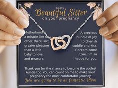 Excited to share this item from my shop: Gifts for pregnant sister Gift For Sister Baby Shower For Expecting Sister Necklace for #PregnantSister #babyshower Sister Necklace, Gift For Sister, Sterling Silver Cross, Message Card