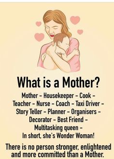 a mother holding her baby in her arms with the words what is a mother?