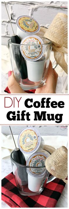 coffee gift mugs with text overlay that reads diy coffee gift mugs