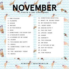 the november photo day challenge is here to help you plan your next trip and get ready for some fun