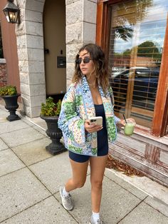 PREORDER - Estimated to ship end of October! Our 'Eloise' jacket features a floral patchwork design, oversized sleeves, and a shawl collar. The material is a soft and breathable polyester. Model is 5'5 and wearing a medium. The fit runs oversized. Casual Multicolor Outerwear With Floral Patchwork, Oversized Cotton Outerwear With Floral Print, Oversized Floral Print Spring Outerwear, Oversized Floral Print Outerwear For Spring, Spring Floral Print Oversized Outerwear, Casual Floral Patchwork Outerwear For Spring, Casual Patchwork Kimono For Fall, Spring Floral Print Outerwear For Loungewear, Multicolor Outerwear For Spring Loungewear