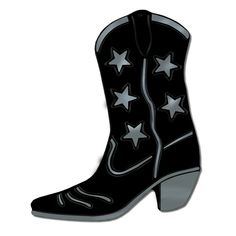 Beistle "Cowboy Boot" Silhouette in black color of size 16" is ideal for western festive occasions, sold as 5 per pack. Beistle "Cowboy Boot" Silhouette in black color features foil printed on both sides with silver highlights. Silhouette of size 16" adds elegancy to the decoration, sold as 5 per pack. Printed on both sides. Theme: Western. Design: Cowboy Boot. Material: Foil cardstock. Hang this Foil Cowboy Boot Silhouette on your saloon walls. Western Black Boots For Country Events, Black Western Boots For Country Events, Black Boots For Western-themed Events, Quilted Shoes, Boot Silhouette, Silver Highlights, Boots Patterns, Western Design, Cowboy Boot