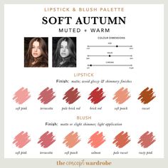 Classic Autumn Palette, Concept Wardrobe True Autumn, True Autumn Lipstick Palette, True Autumn Blush, Warm Autumn Lipstick Colors, Warm Autumn Color Combinations, True Autumn Lipstick Colour, Warm Autumn Color Analysis, Warm Autumn Lipstick