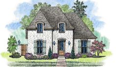 this is an artist's rendering of the front elevation of these european home plans