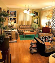 a living room filled with furniture and decor