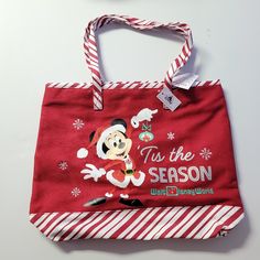 Disney Parks Holiday Tote Bag 2020 Features Mickey Mouse - With Quote "Tis The Season" New With Tags, See Pics For Details Disney Tote Bags, Disney Tote, Mickey Mouse Dress, Holiday Tote Bag, Disney World Christmas, Disney 50th Anniversary, Minnie Mouse Ears Headband, Disney Bags, Christmas Tote Bags