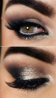 Eye Makeup On Hand, Formal Makeup, Glitter Eye Makeup, Glitter Eyes, Prom Hairstyles, Makeup Pictures, Glitter Makeup, Makeup Designs